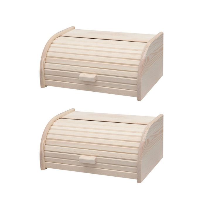 Lot de 2 huches à pain en bois Fackelmann Boissellerie Lot de 2 huches à pain en bois Fackelmann Boissellerie
