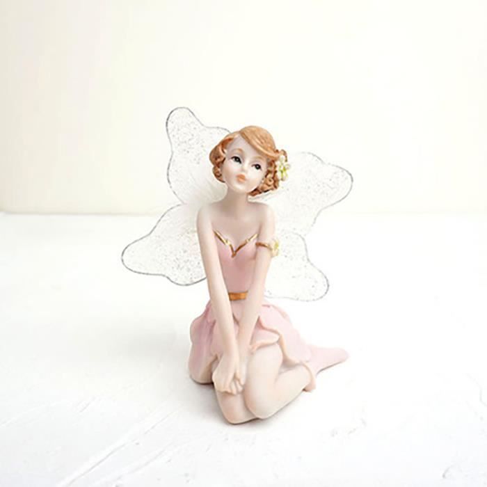 Resine Artisanat Adolescente Rose Fleur Fee Elfe Ange Poupee Figurines Mignon Decoration De La Maison Cdiscount Maison