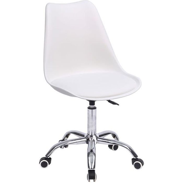 chaise de bureau réglable en hauteur blanche anne blanc