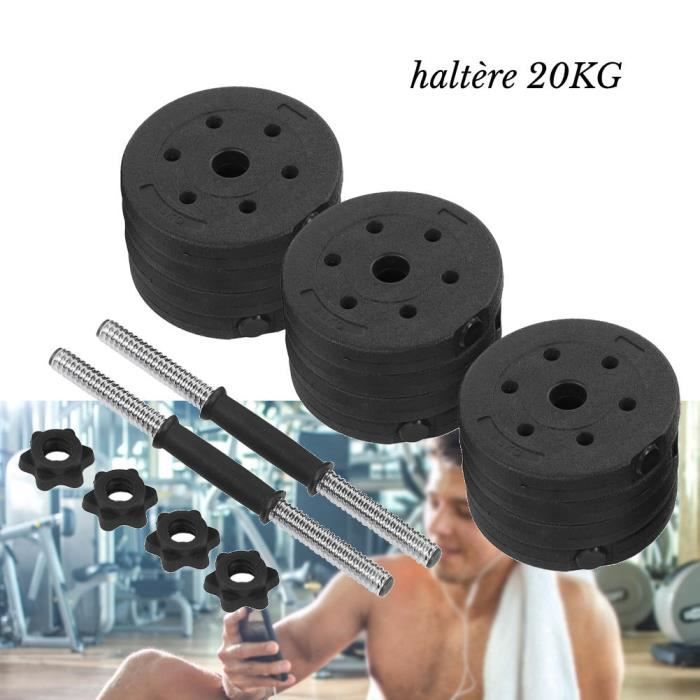 Ensemble d'haltères réglables de 20 kg, barre intelligente pour le corps, pompe à poids, entraînement de force pour homme et femme, salle de sport à domicile