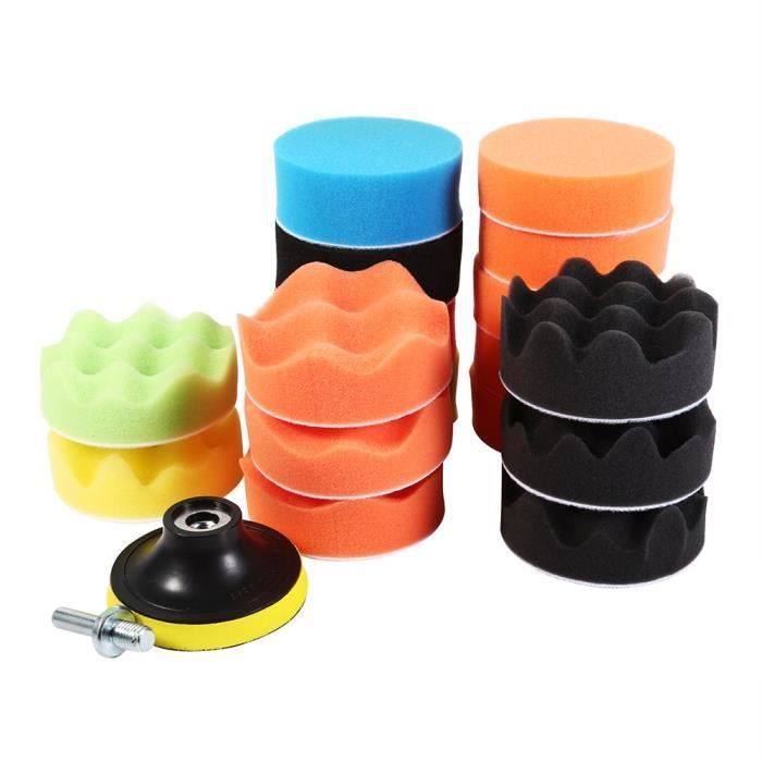 Tampon De Polissage Éponge Pour Voiture - 1 Pièce, Plat/Ondulé - Pour Polisseuse Rotative/Orbital