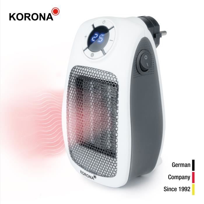 Korona 60010 Radiateur Soufflant électrique avec thermostat Réglable, rapide et compact, chauffage faible énergie, salle de bains