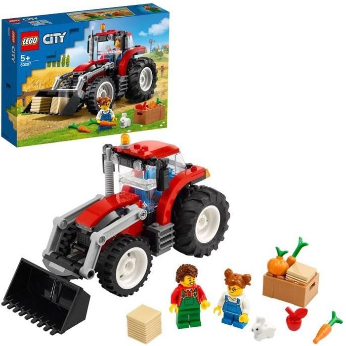 lego® city 60287 le tracteur, jouet de construction, animaux de la ferme, figurine de lapin