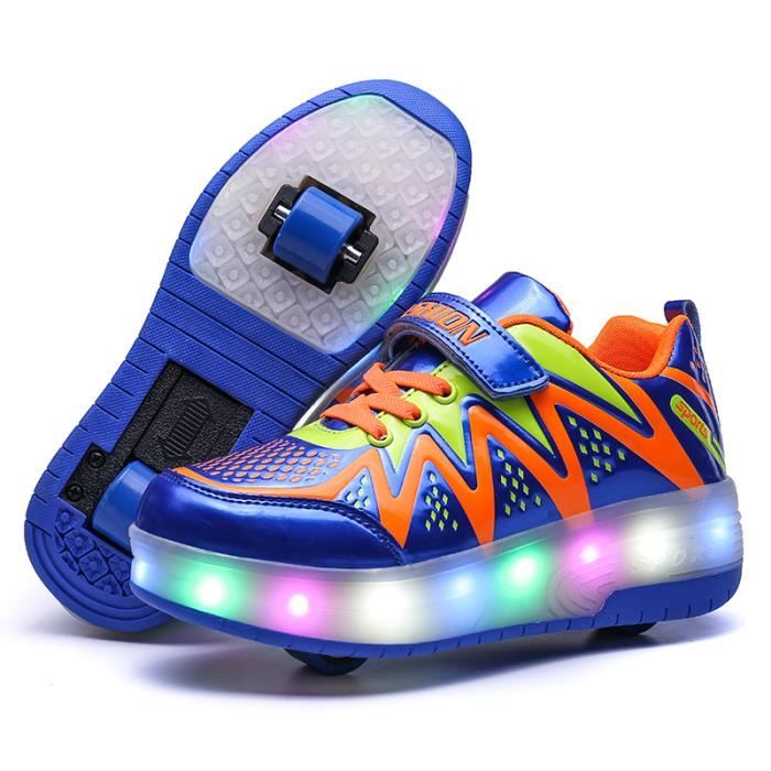 Moojm Chaussures /à roulettes Chaussures Baskets pour Gar/çons et Filles Enfants Lumineuse avec Roue Chaussures de Sport