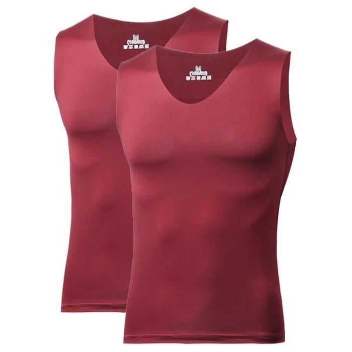 Lot de Débardeur Homme Col V Sport Sans Manches Ete Respirant