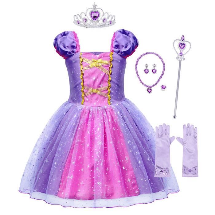 AmzBarley Accessoires Costume de Princesse Fille Enfant Déguisement Fête Cosplay Anniversaire Noël Jouets Couronne Sceptre Baguette Magique Gants