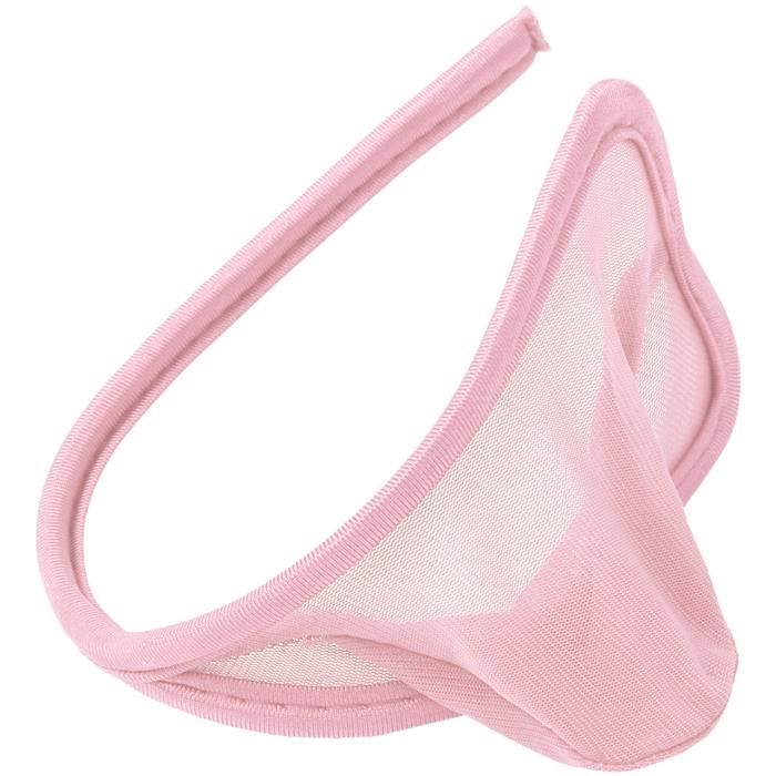 YONGHSFR Cstring Homme Sexy Ouvert Hot Tanga Transparent Jockstrap Gay Lingerie Erotique Rose