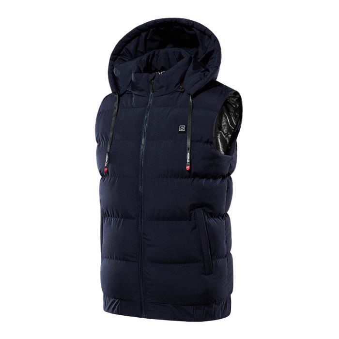 Gilet D'hiver Homme Chaps, Bleu Marine, Polyester, Taille XL, Fermeture éclair