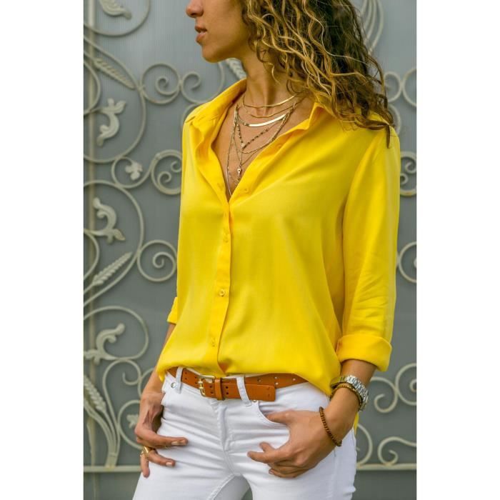 Chemisier jaune femme deals