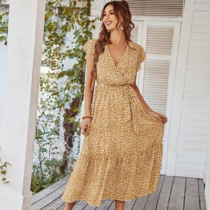 WVONIF Robe été Femme Mi Longue élégante Sexy Robes Courte D'été Cou Rond sans Manches Imprimé Floral Bohème Grande Taille Pas Cher Mode Rétro Mini Jupe De Plage Robe Longue Noire WVONIF Robe été Femme Mi Longue élégante Sexy Robes Courte D'été Cou Rond sans Manches Imprimé Floral Bohème Grande Taille Pas Cher Mode Rétro Mini Jupe De Plage Robe Longue Noire
