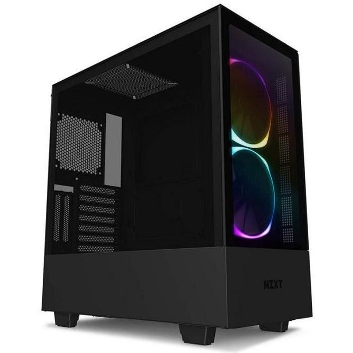 Boitier PC NZXT : boitier PC gamer Phantom noir, blanc, éclairage LED