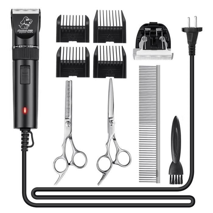 Comparer les prix de Tondeuse Chien Chat2.8M Tondeuse Animaux au Fil Deux Ciseaux et Un Peigne en Acier Tondeuse Animaux Electrique pour Les C