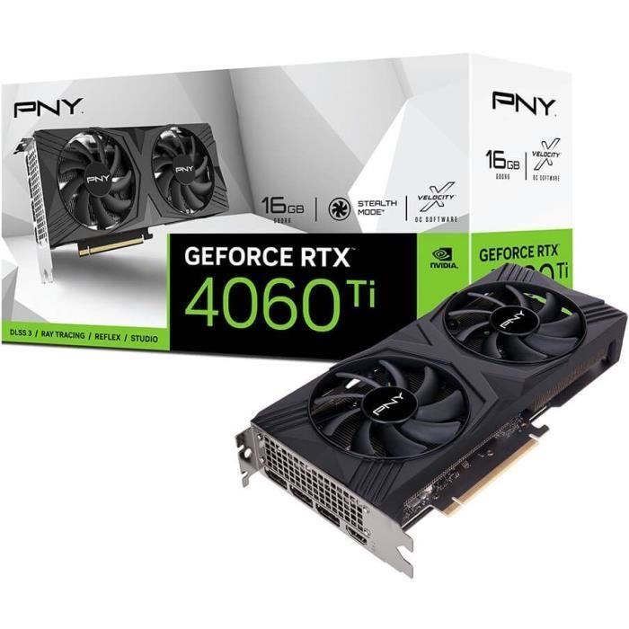 PNY - Carte graphique - GeForce RTX™ 4060 Ti 16GB VERTO Dual Fan Edition DLSS 3