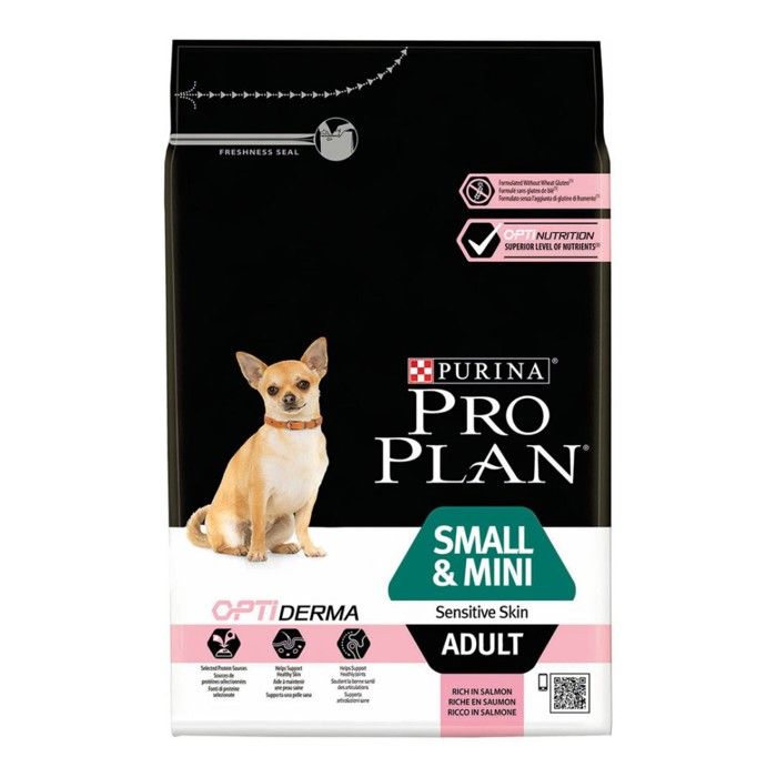 Meilleurs prix pour CROQUETTES CHIEN SMALL & MINI ADULT SENSITIVE SKIN avec OPTIDERMA SAUMON - PURINA PROPLAN 3 kg