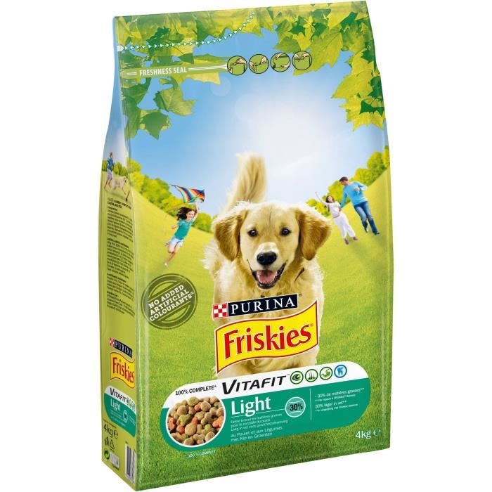 FRISKIES Croquettes Vitafit Light Au poulet et legumes ajoutes Pour chien adulte 4 kg Cdiscount