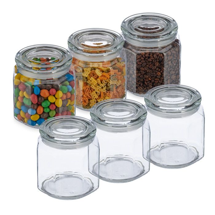 Lot De 3 Pots De Stockage En Verre 1L Avec Couvercle Inox - Hermétiques Pour épices, Riz, Pâtes, Thé - Transparents Et élégants