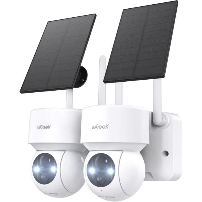 Caméra Surveillance WiFi 2K 360° PTZ – Extérieure – Vision Nocturne IA – Neuf