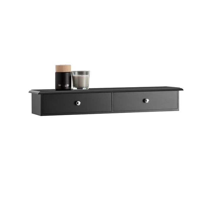 Table de Chevet Suspendu FRG43-SCH SoBuy - 2 tiroirs L64xP15xH10cm - Noir Table de Chevet Suspendu FRG43-SCH SoBuy - 2 tiroirs L64xP15xH10cm - Noir