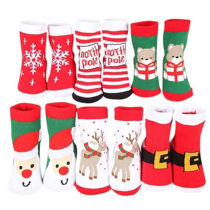 6 Paires Chaussettes De Noel Bebe Fille Garcon Socquette 1 3 Ans En Coton Pure Epais Doux Respirant Automne Couleurs Melangees S Achat Vente Chaussette De Noel Cdiscount