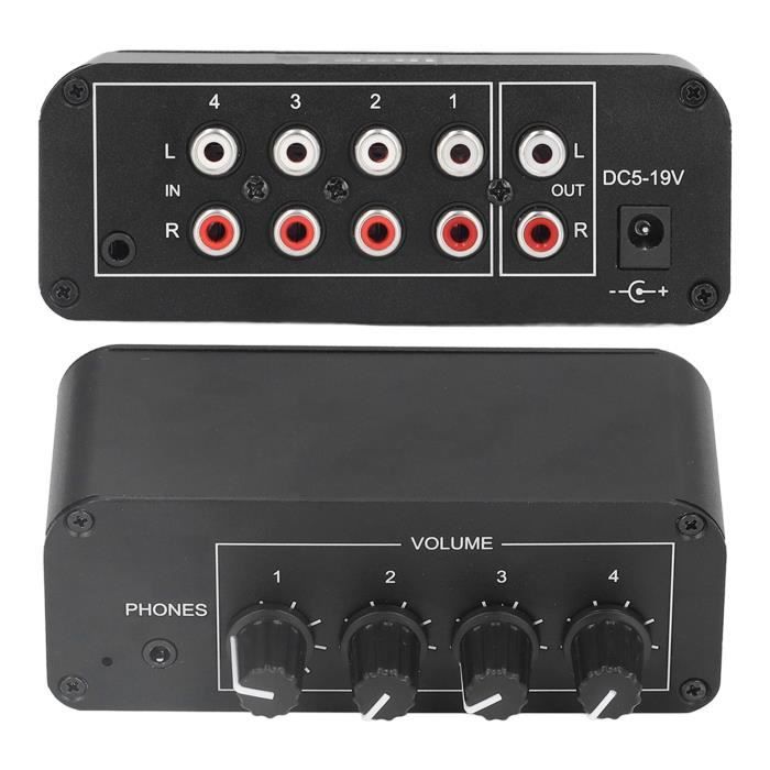 Sélecteur Audio Stéréo 4 Voies RCA - Convertisseur/commutateur Bidirectionnel G/D - Neuf