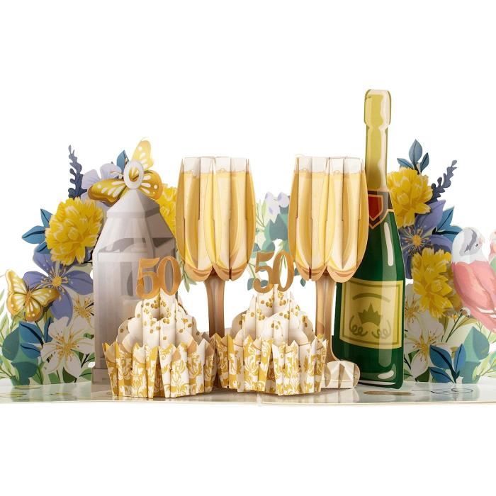 Accessoires Photomaton 50e Anniversaire Mariage Or - Décoration Cheers To 50 Years