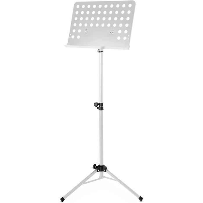 Lot De 10 Pupitres Classic Cantabile Medium Noir - Réglable En Hauteur (65-130 Cm), Support Large, Pieds Stables