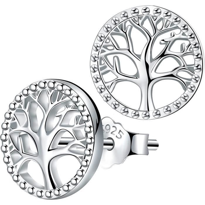 Boucles D'oreilles Argent Sterling 925 Avec CZ - Modèle Huggie Hoop à Trois Rangs Ronds, Avec Boîte Cadeau