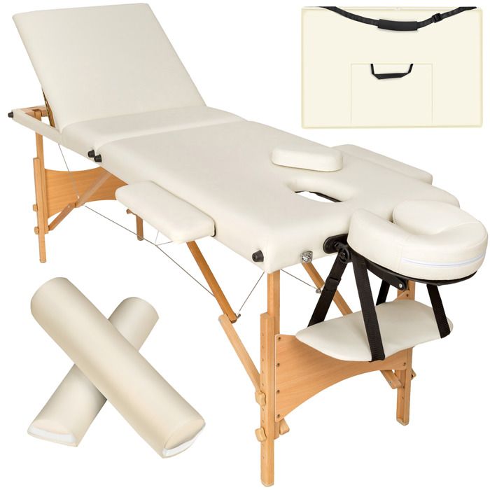 Ensemble de table de massage Daniel avec rouleaux de massage - beige