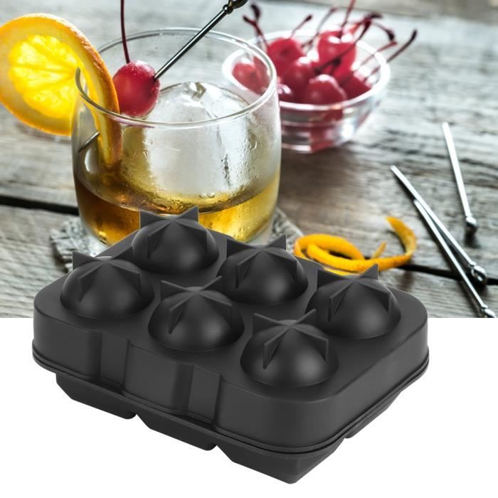 Moule à Glace XXL En Silicone Avec Couvercle - BAYLI, 4 Boules Rondes, Noir