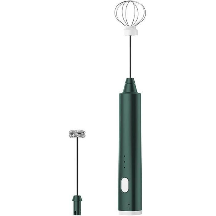 Mousseur à Lait Électrique Portable Hixava 2 En 1 – 3 Vitesses, USB Rechargeable, 2 Têtes Inox | Pour Café, Matcha, Œufs, Cappuccino