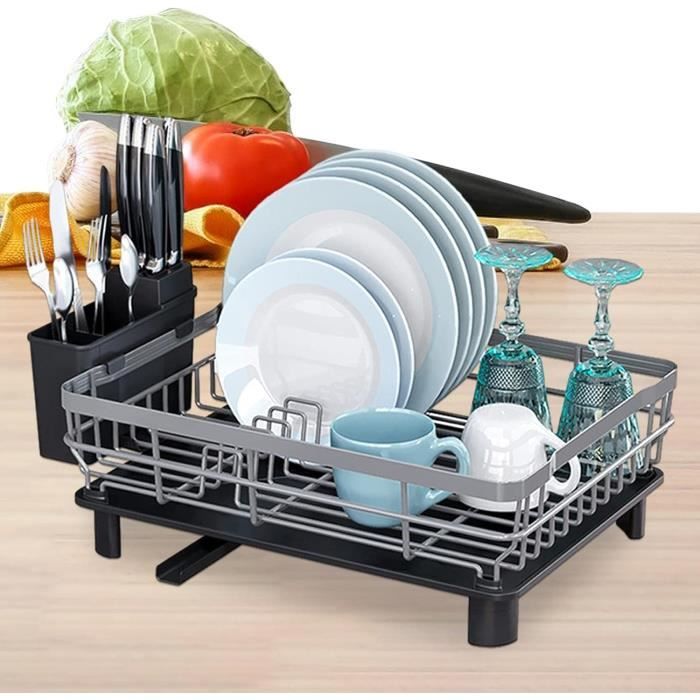 Organisateur Ustensiles En Bois Rotatif 360° - Pot à Couverts Antidérapant 15x15x18,3 Cm Pour Comptoir Cuisine
