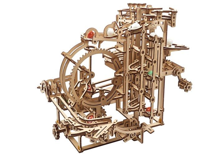 Circuit à billes en bois - UGEARS - Modèle mécanique - Mécanisme de levage - 355 pièces - 295 cm