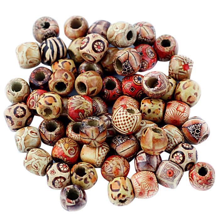 Lot De 160 Perles En Bois Teinté - Diamètre 12 Mm - Pour Créations Bijoux DIY