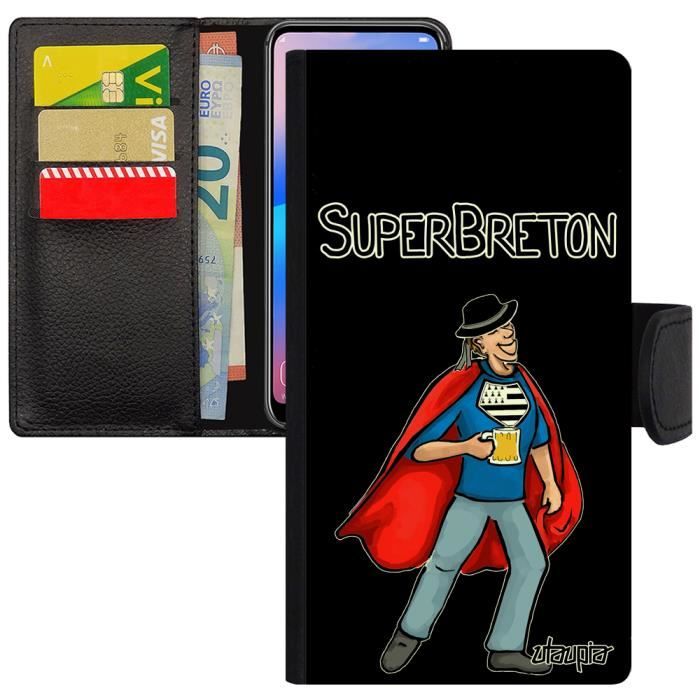 Coque Apple Iphone 5 5s Se Rabat Porte Cartes Super Breton Noir Drole Cadeau D Anniversaire 4g Humour Texte Heros Solide En Cdiscount Telephonie