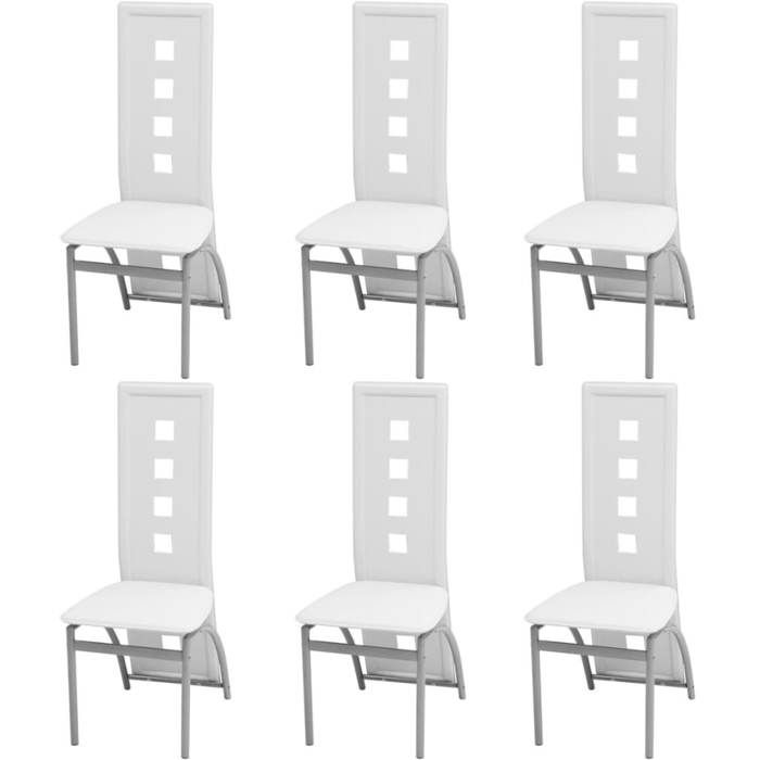 VidaXL Chaises de salle à manger 6 pcs Blanc Similicuir - Cdiscount Maison
