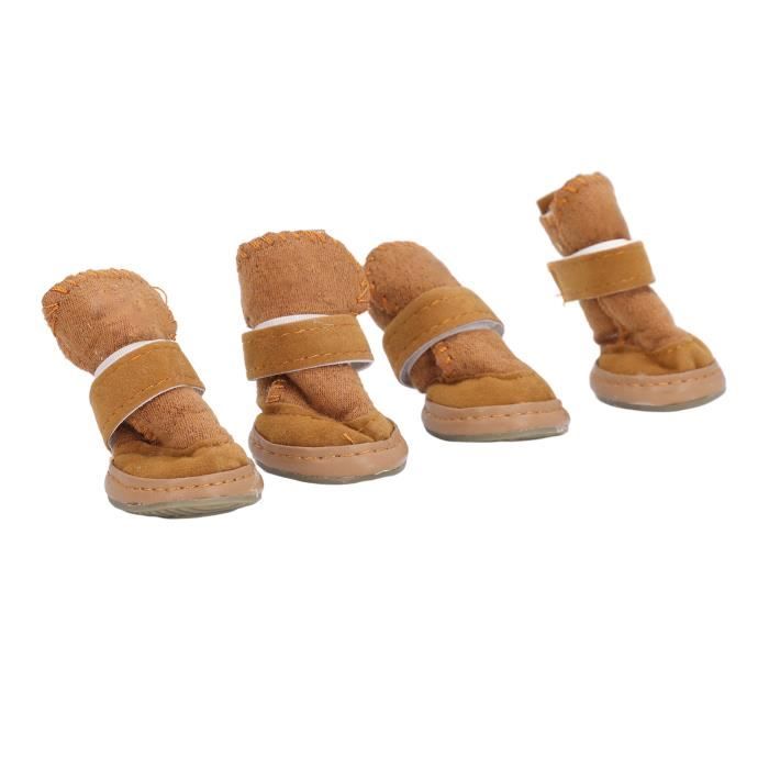Comparer les prix de Vvikizy 4pcs Chaussons Chauds pour Animaux de Compagnie Prévenir Glissement Léger Réglables pour Chihuahua Bichon Schnauzer