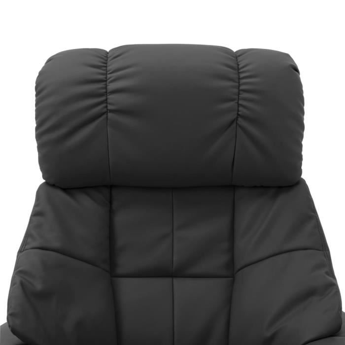 tip - fauteuil de massage inclinable gris similicuir et bois courbé - yosoo - dx3276