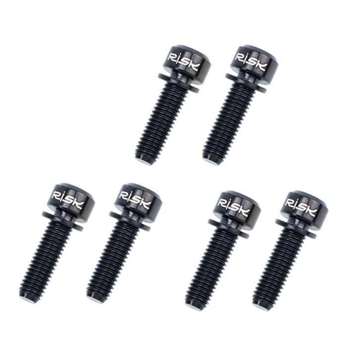 Jeu De 6 Vis De Potence Vélo M5 X 18 Mm En Alliage Titane - Rouge - Avec Entretoises - Haute Résistance Pour VTT, Vélo Route - 12