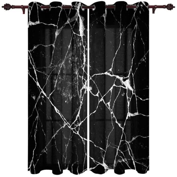 Rideau Occultant Motif De Marbre Noir Blanc Rideaux Occultant Rideau