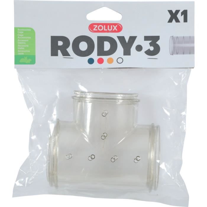 Tube t rody3 gris transp pour rongeur et petit mammif&egrave;re