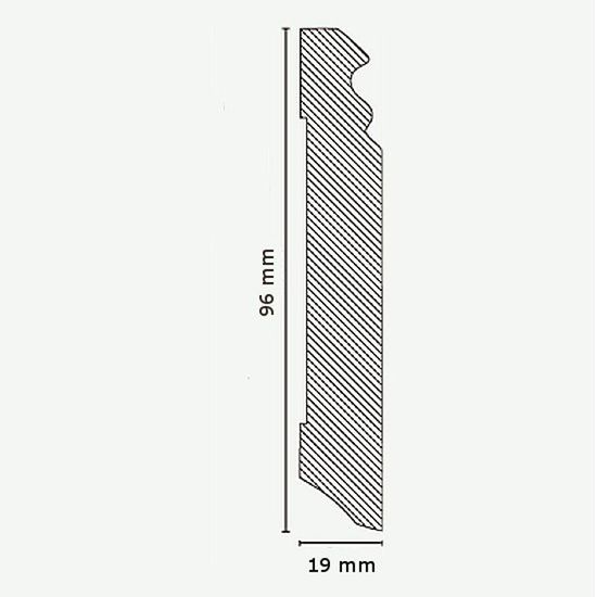 Plinthe MDF Style Louis XV PROVISTON 16x100x2500mm – Blanc, à Coller/visser/clouer, Made In Germany