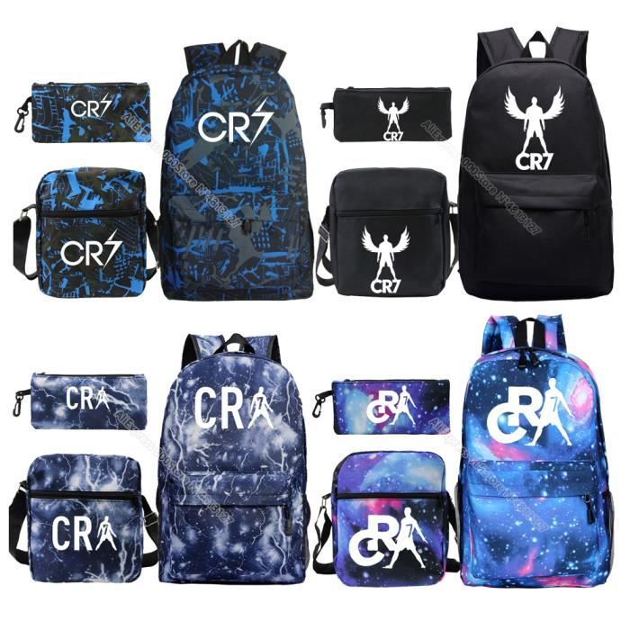 Sac a Dos Cristiano Ronaldo CR7 3 pieces ensemble Bleu Pour Fille