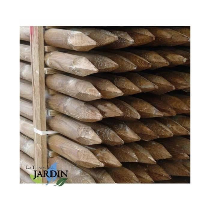 Tuteurs En Bois 150cm - Traité Autoclave - Pour Arbres Et Clôtures - Pointe Inclus - Lot De 1 à 10
