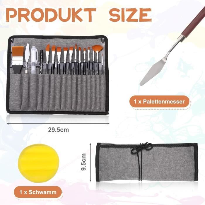 Lot de 25 pinceaux en mousse avec manche en bois | Outils éponge avec pinceaux ronds - Pour la peinture des enfants - 5 tailles