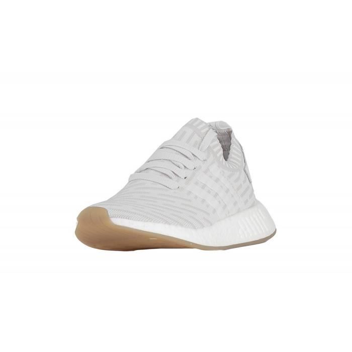 Basket adidas Originals NMD R2 Primeknit ADIDAS ORIGINALS BY9954 Blanc Femme Cuir Lacets