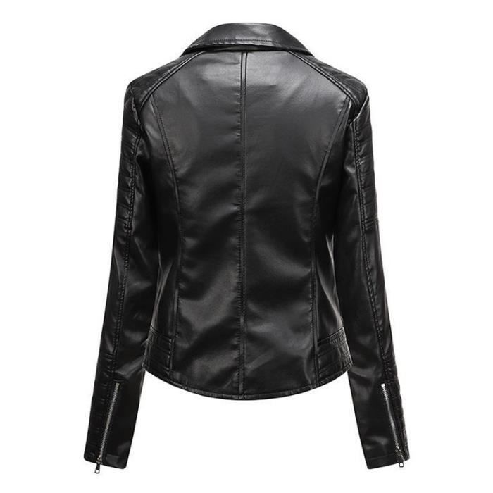 OEIN Veste Femme Veste en Cuir Femme Fashion Col V Veste Cuir Moto Femmes Printemps Automne Marque Luxe Vetements Femme ONs51503 Vert armee Cdiscount Pret a Porter