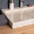 Vasque à poser rectangle en pierre marbre Cosy crème - WANDA COLLECTION - 70cm - A poser - Rectangulaire-2