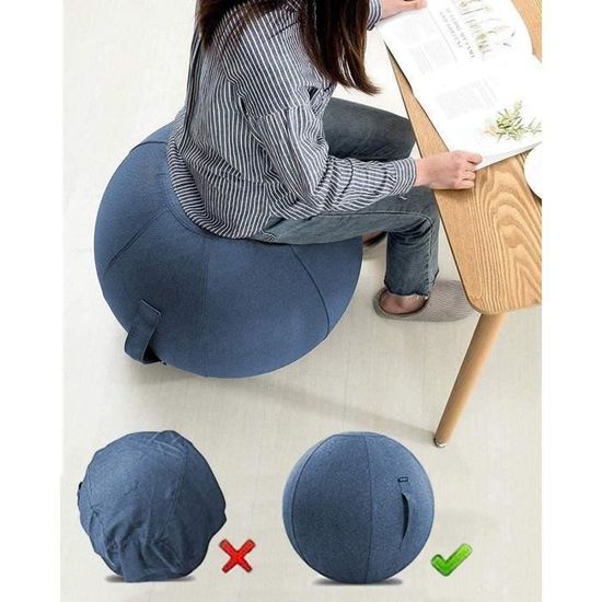 Housse Pour Ballon De Yoga PEESHON - 65cm | Tissu Lin/Coton Anti-Dérapant | Lavable En Machine