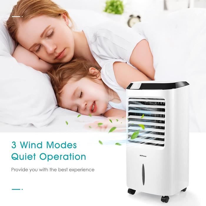 Rafraichisseur D'air ALPINA 3en1 - Ventilateur, Humidificateur, Refroidisseur - 80W, 4L, 3 Vitesses
