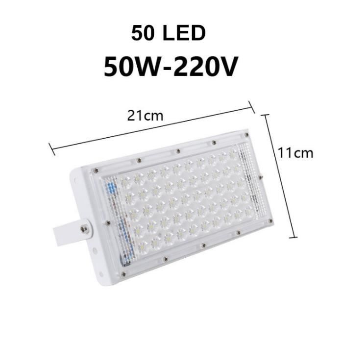 YIQIBRO Projecteur LED Exterieur 50W, 2 en 1 IP67 Imperméable Spot LED  Extérieur, 5000LM 7000K Blanc Froid Eclairage de Sécurité44 - Cdiscount  Maison